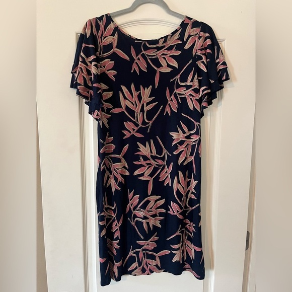 Lucky Brand Floral Print Short Sleeve Ruffle Dress women’s size XS - Picture 3 of 13